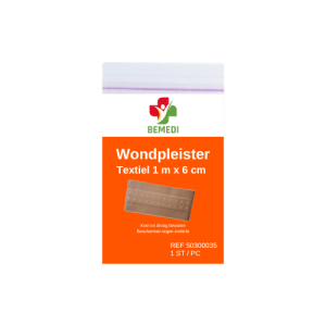 Bemedi Wondpleister Textiel 1 m x 6 cm niet steriel - 1 stuk