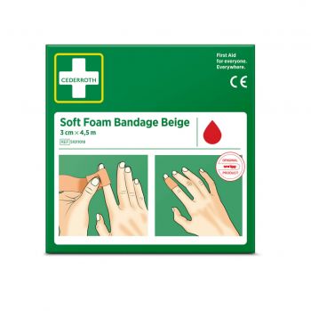Snogg Cederroth Soft Foam Bandage Beige 3 cm x 4,5 m - 1 stuk