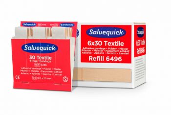 Salvequick Refill 6496 Extra Lange vingerpleister textiel 6 x 30 stuks
