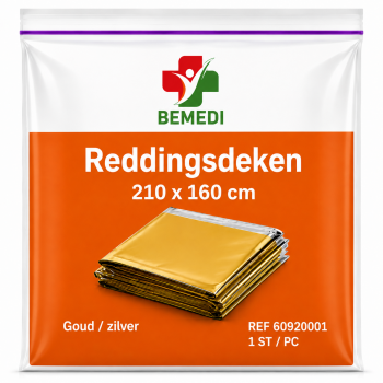 Bemedi Reddingsdeken 160 x 210 cm – Goud/Zilver – Niet Steriel