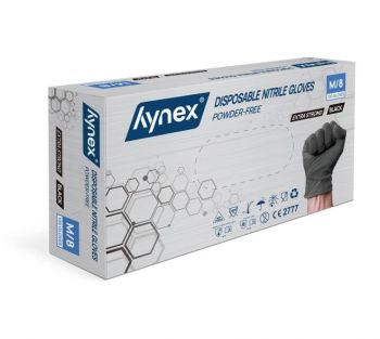 Hynex Nitril wegwerphandschoenen zwart extra sterk 5gr - 100 st/doosje
