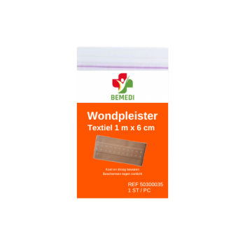 Bemedi Wondpleister Textiel 1 m x 6 cm niet steriel - 1 stuk