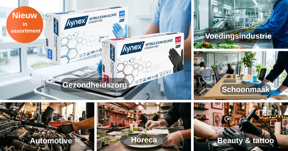 Hynex nitril handschoenen nieuw bij BeMedicalSafe.nl – Sterk, comfortabel en verkrijgbaar in diverse kleuren